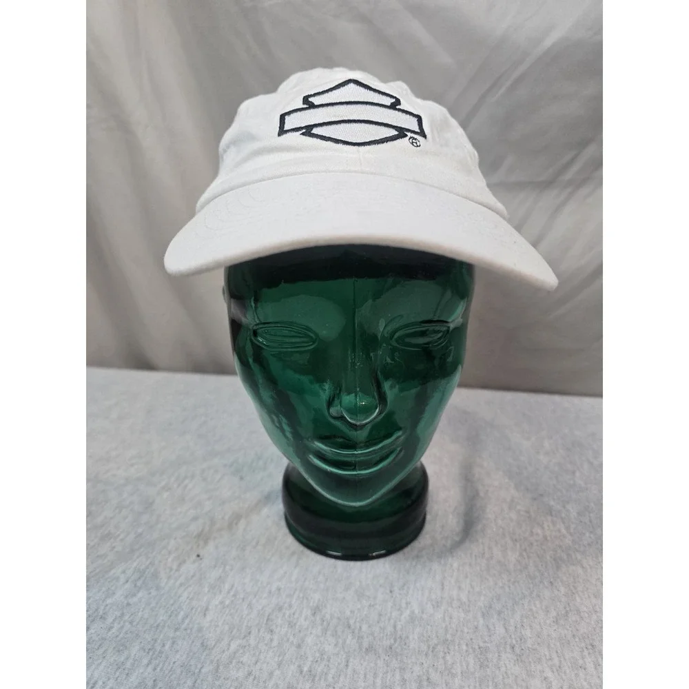 Harley Davidson Women's Adjustable Logo Cap Wings Rhinestones White